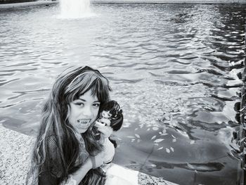 Woman in swimming pool