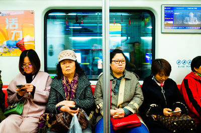 Group of people in train