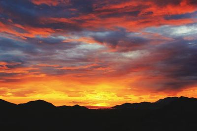 Scenic view of dramatic sky during sunset