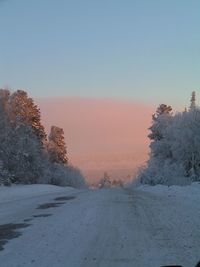 Scenic view of snow covered landscape