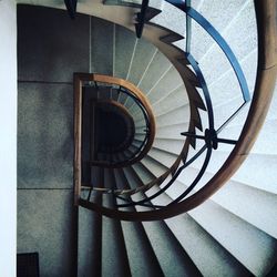 Directly above shot of staircase in building