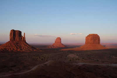 Scenic view of rock formations against sky