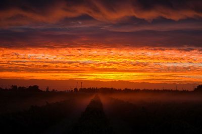 Scenic view of landscape against cloudy sky