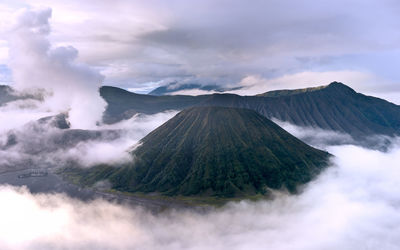 Panoramic view of landscape against cloudy sky