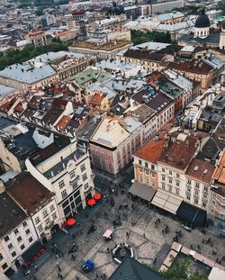 High angle view of cityscape