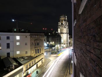 Road in city at night