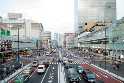 High angle view of traffic on road