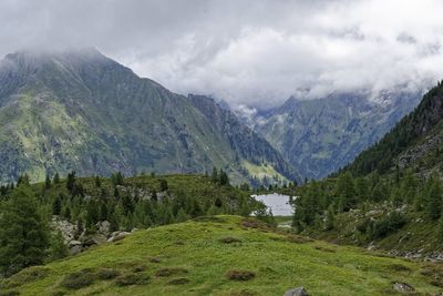 Scenic view of mountains against sky