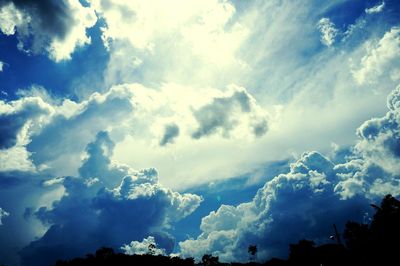 Low angle view of clouds in blue sky