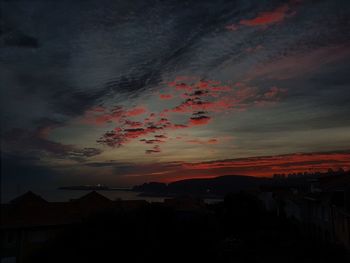 Silhouette buildings against sky during sunset