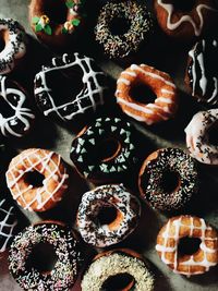 High angle view of cupcakes on table