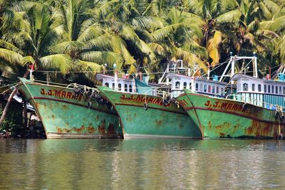 View of boat in sea