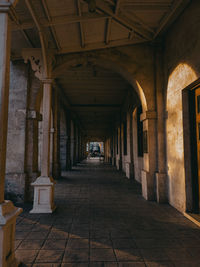 Empty corridor of historic building