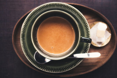 Directly above shot of coffee on table