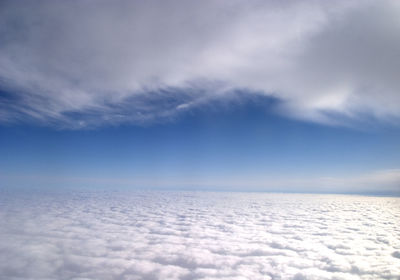 Two layers of white clouds.