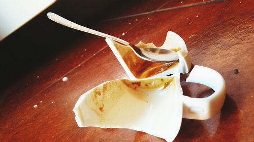 Close-up of dessert in plate on table