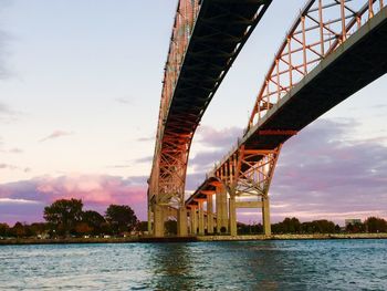 Low angle view of bridge over river