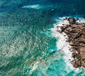 High angle view of beach