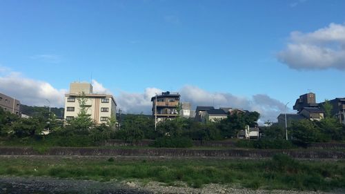 View of buildings against cloudy sky