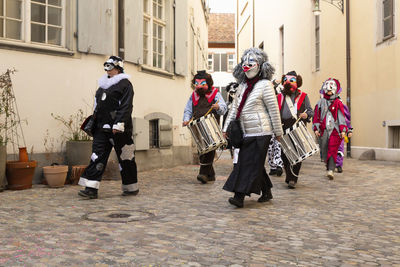 Basel, switzerland - february 20st 24. carnival marching group
