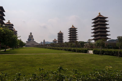 View of temple building against sky