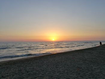 Scenic view of sea during sunset