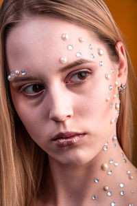 Close-up portrait of a beautiful young woman