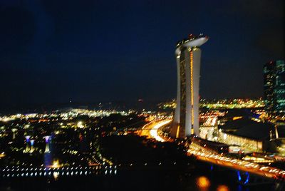 Illuminated cityscape at night