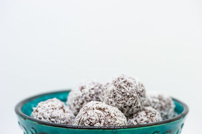 Close-up of food on white background