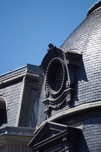 Low angle view of historic building against clear sky