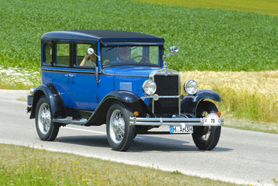 Vintage car on street