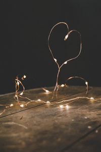 Close-up of heart shape decoration on table