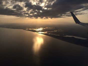 Scenic view of sea at sunset