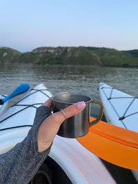Cropped image of boat in sea