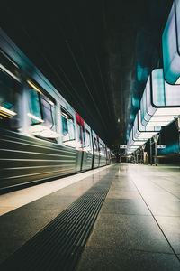 Blurred motion of railroad station