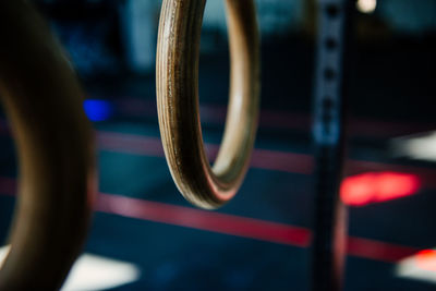 Close-up of gym rings
