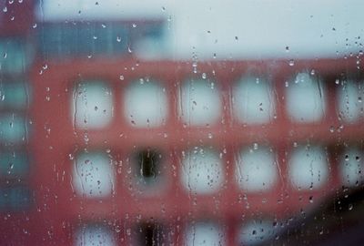 Full frame shot of water drops on glass window