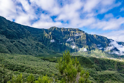Scenic view of mountains against sky