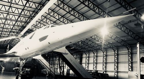 Low angle view of airplane at airport