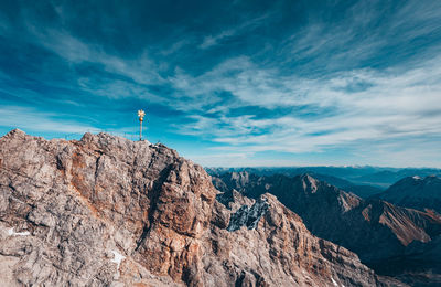 Scenic view of rocky mountains against sky