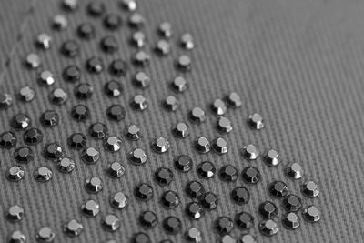 Close-up of sequins on fabric