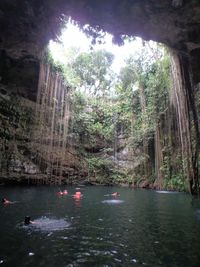 Scenic view of rock formation in sea