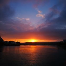 View of calm sea at sunset