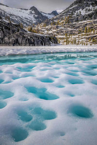 Scenic view of snow covered mountain