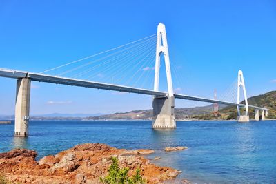 Suspension bridge over sea