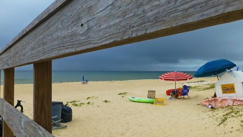 Scenic view of beach against sky