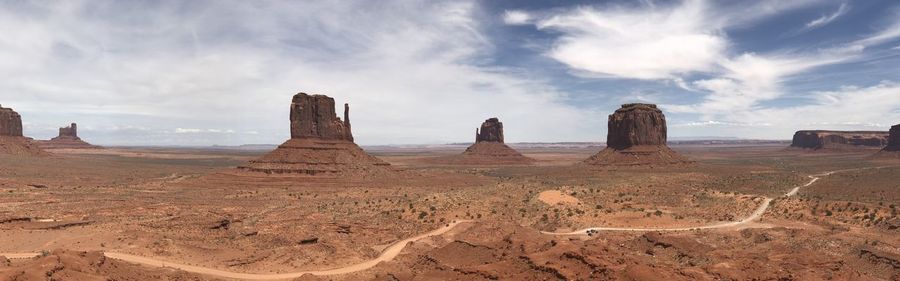 Panoramic view of desert against sky