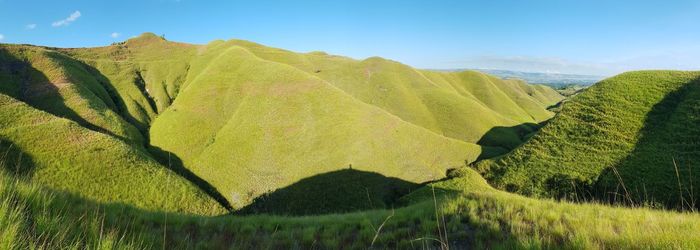 Scenic view of land against sky