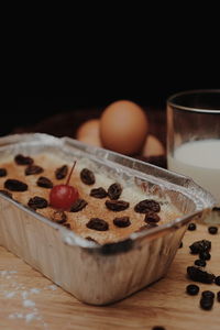 Close-up of cake on table