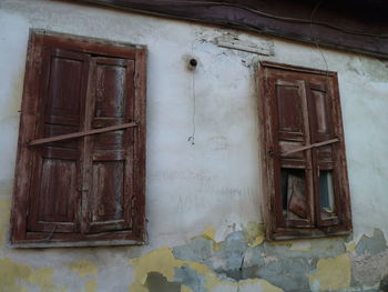 Closed door of old building